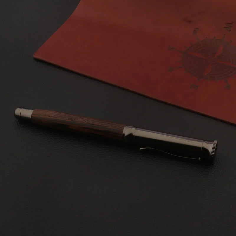Wood Fountain Pen with Tiger Pattern Finish