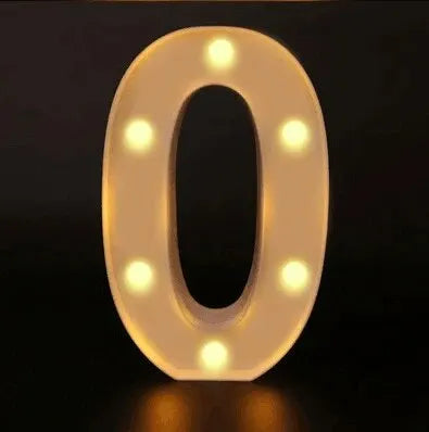 Luce decorativa a lettere e numeri a LED con batteria