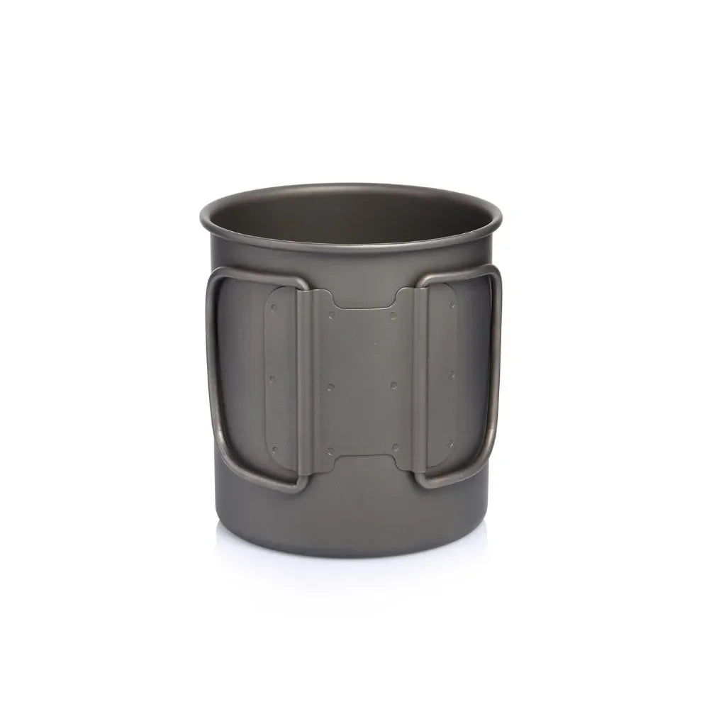 Titanium Cup with Lid Foldable Camping Coffee Mug