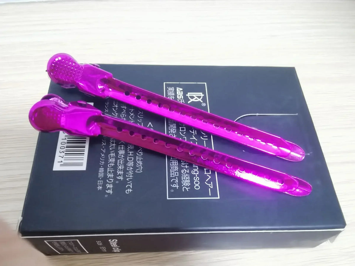 12 pinces crocodile en acier pour cheveux, 9.5 cm