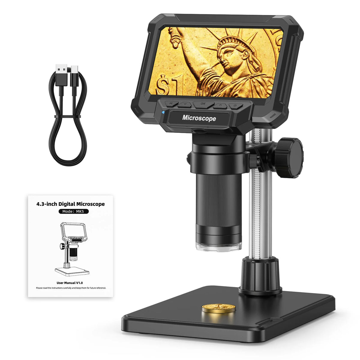 MK5 Digital Microscope with 4.3-Inch Screen