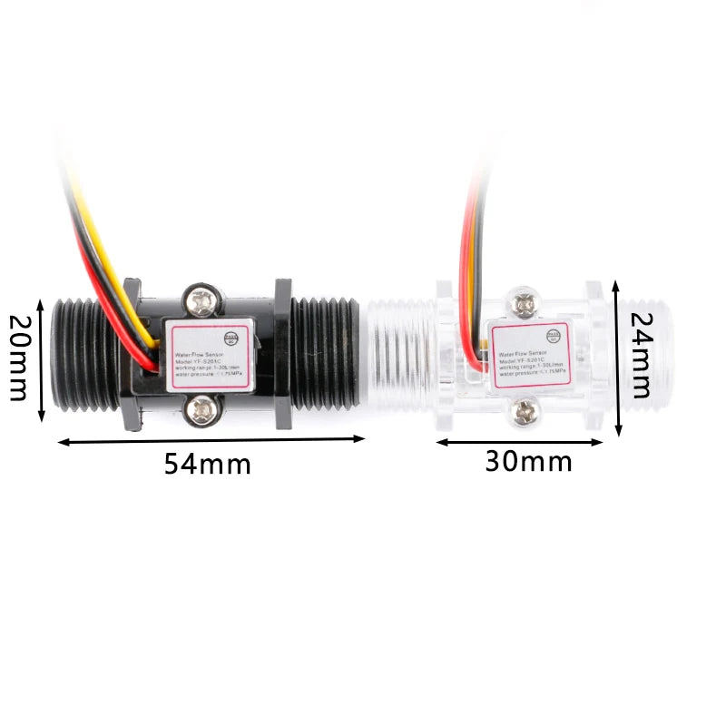Hall-effekt Vandstrømsensor, YF-S201 eller FS300A