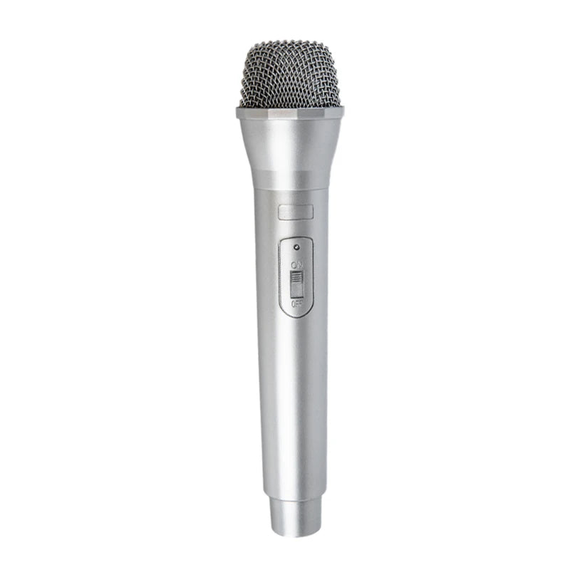 1 unidade, microfone de imitação, acessório de palco, microfone artificial de brincar para crianças, microfone de plástico para karaoke, brinquedo para disfarces e faz de conta