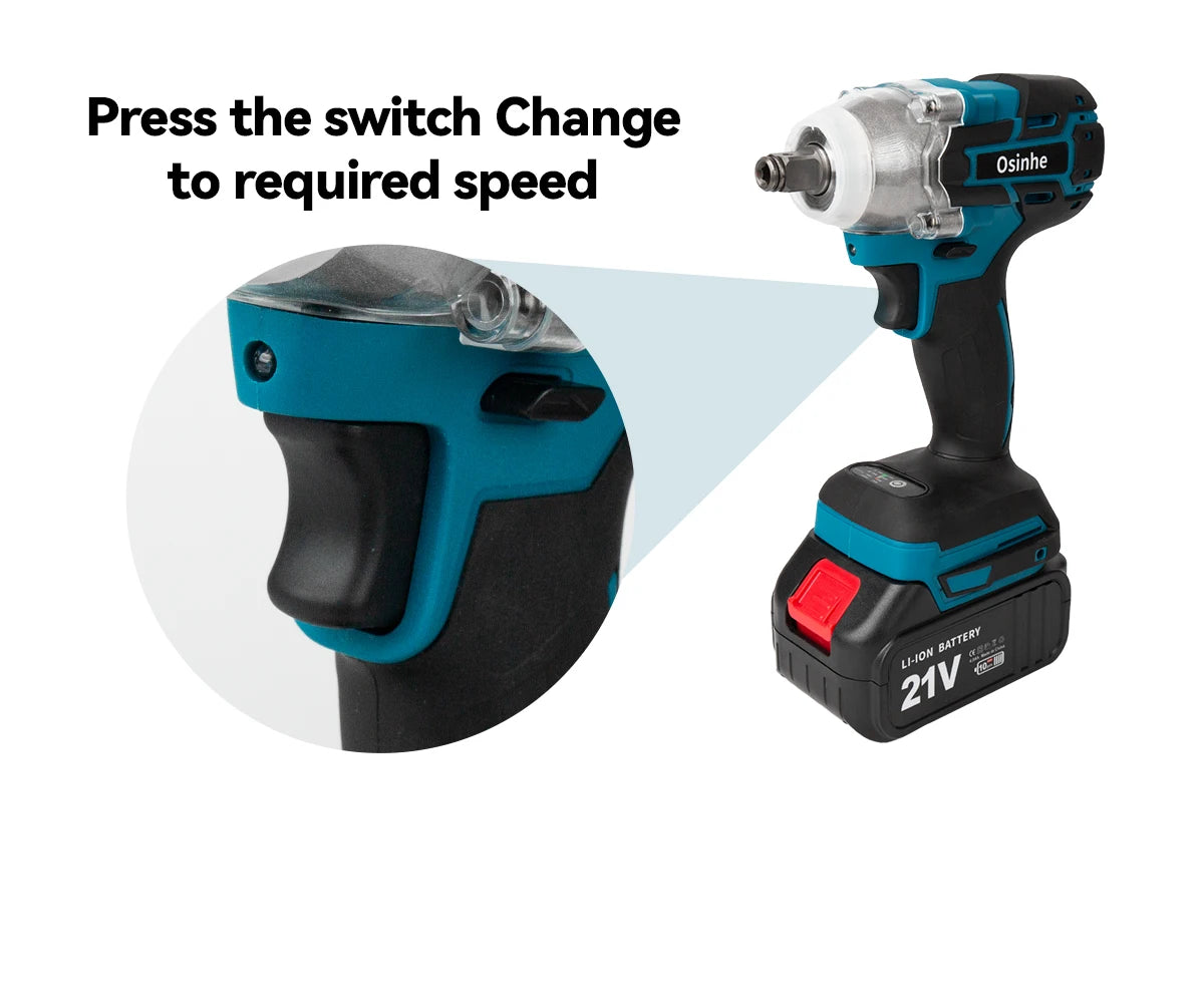 Osinhe Cordless Brushless Impact Wrench 520N·m Torque