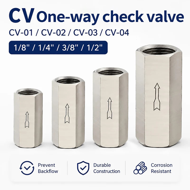 Stainless Steel Female Thread Check Valve, 1/8 to 1/2 BSP