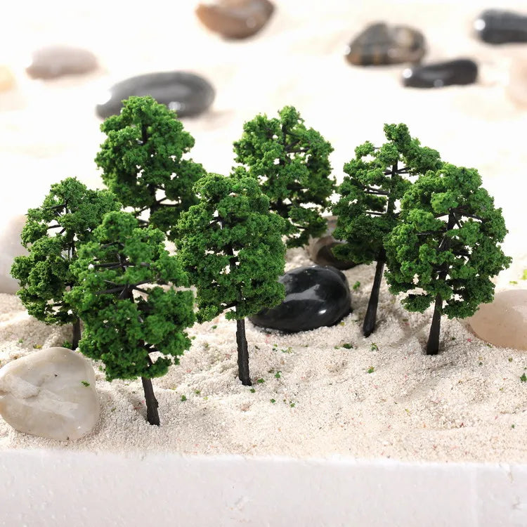 Green Model Landscape Trees, 8 cm, 10 Pack