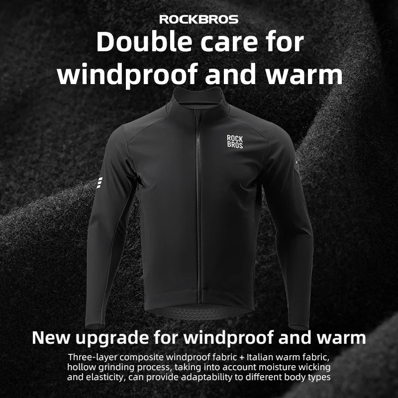 Men’s Thermal Cycling Jacket Windproof Fleece Bike Coat