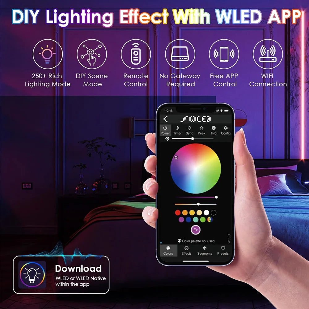 Controlador LED direccionable ESP32 WLED con micrófono