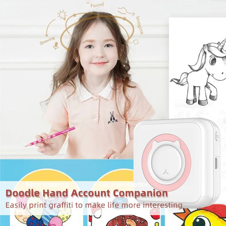 Portable Mini Thermal Printer Wirelessly BT 203dpi Photo Label Memo Wrong Question Printing With USB Cable Imprimante Portable