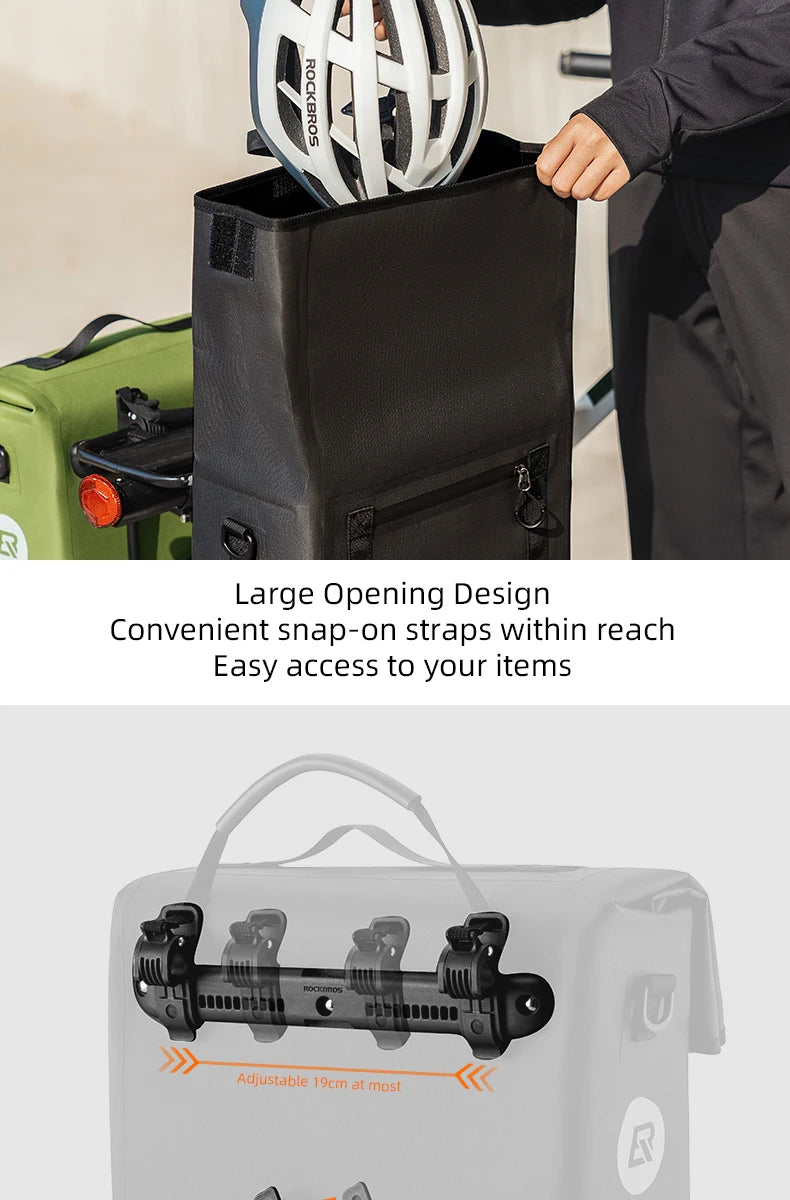 15L Bicycle Front & Fork Waterproof Bag Saddle Storage Pack