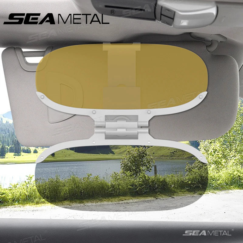SEAMETAL Flip-On Car Sun Visor Polarized Lens Summer Anti-Glare Driving Goggle Universal UV-Blocking Sunshade Night Vision Lens