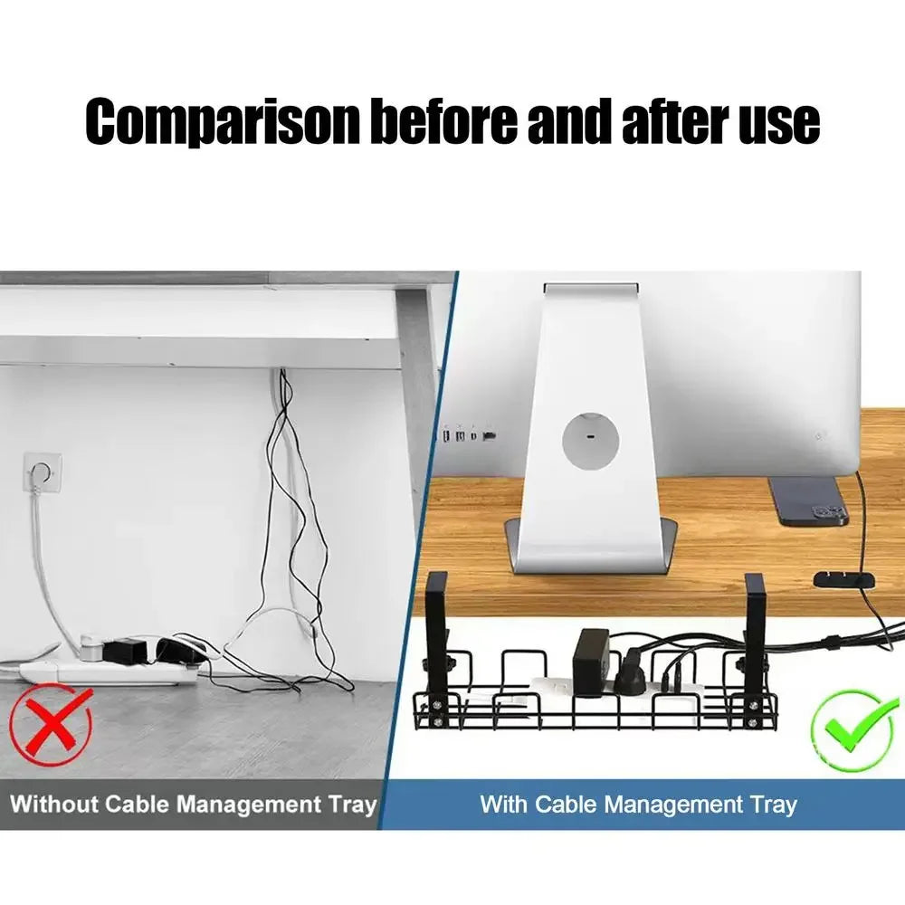 Clamp-On Under-Desk Cable Tray