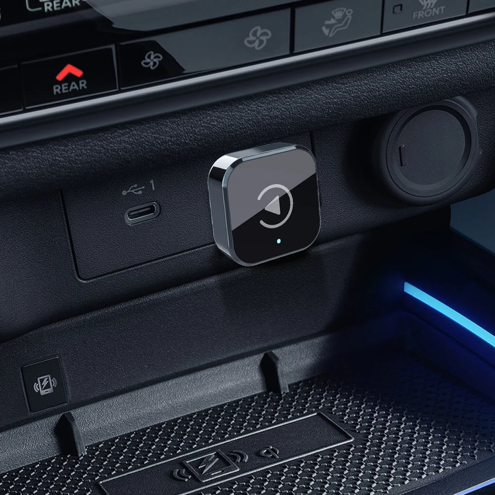 (2026 Ulepszony) Adapter CarPlay bezprzewodowy dla Apple iPhone & Android Mały rozmiar Plug and Play Szybkie i stabilne połączenie Bezprzewodowy