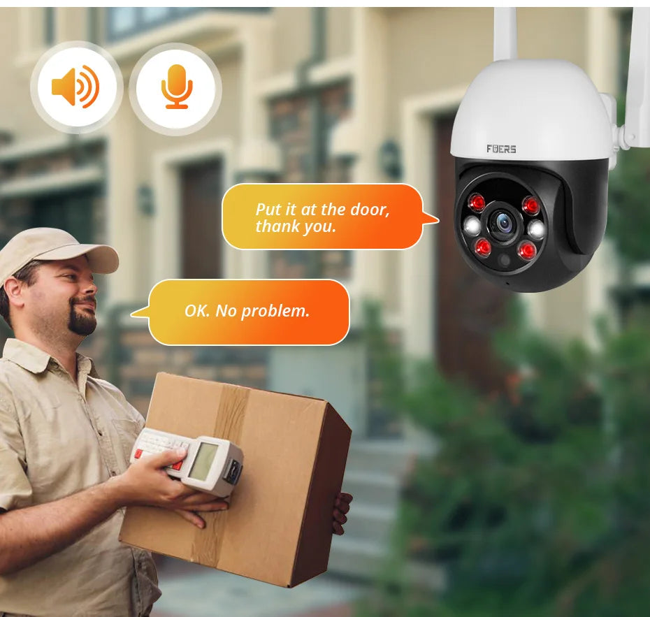 8MP 4K Outdoor PTZ WiFi Security Camera with AI Human Detection