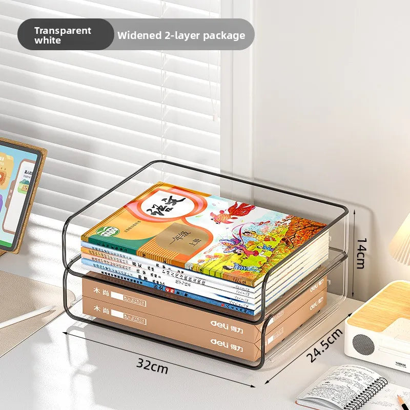 A4 Document Letter Tray Set, Stackable Desktop Organizer