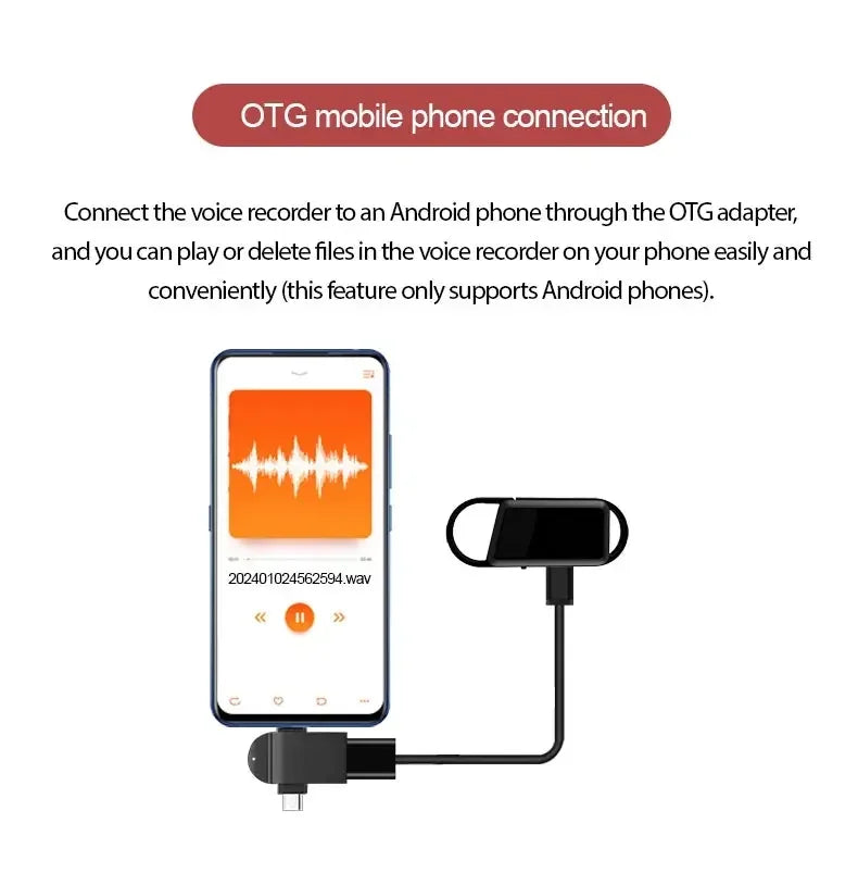 Mini Voice Activated Recorder Digital Audio Recording Keychain Device Wearable Sound Professional Micro Dictaphone