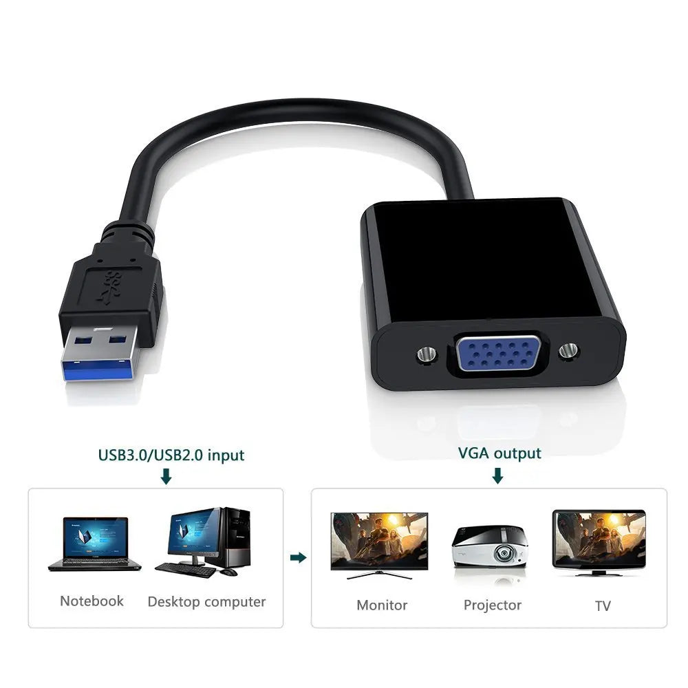 USB 3.0 to VGA Adapter for Windows Office Displays