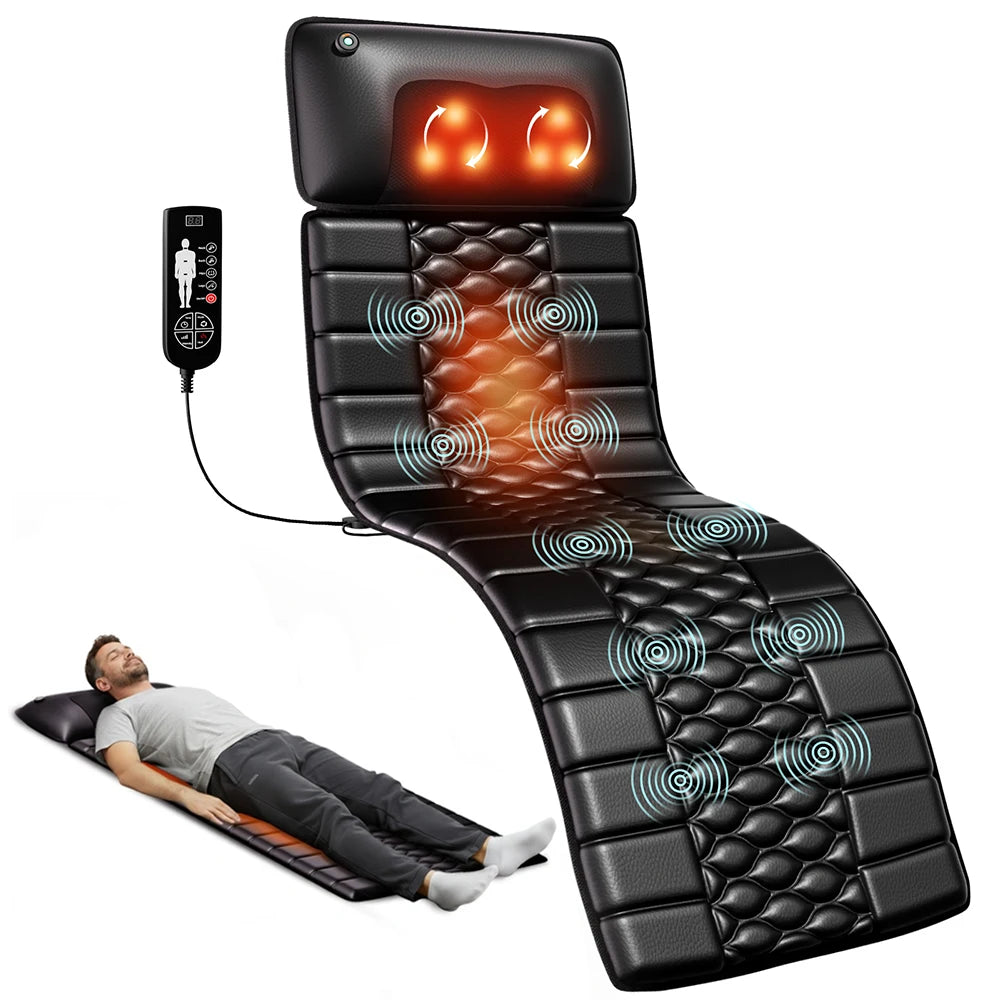 Shiatsu teljes testmasszázs matrac fűtéssel és 10 rezgőmotorral