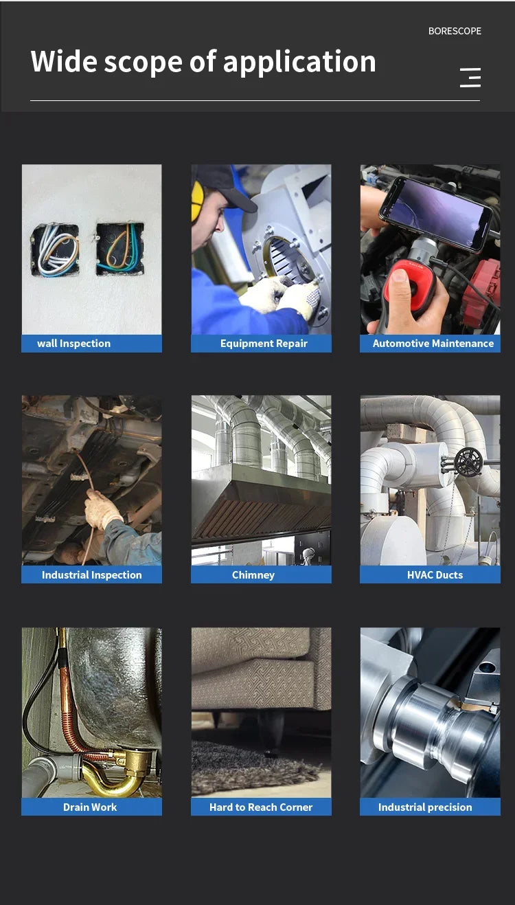 Articulating Borescope 6.2mm 4‑Way Inspection Camera