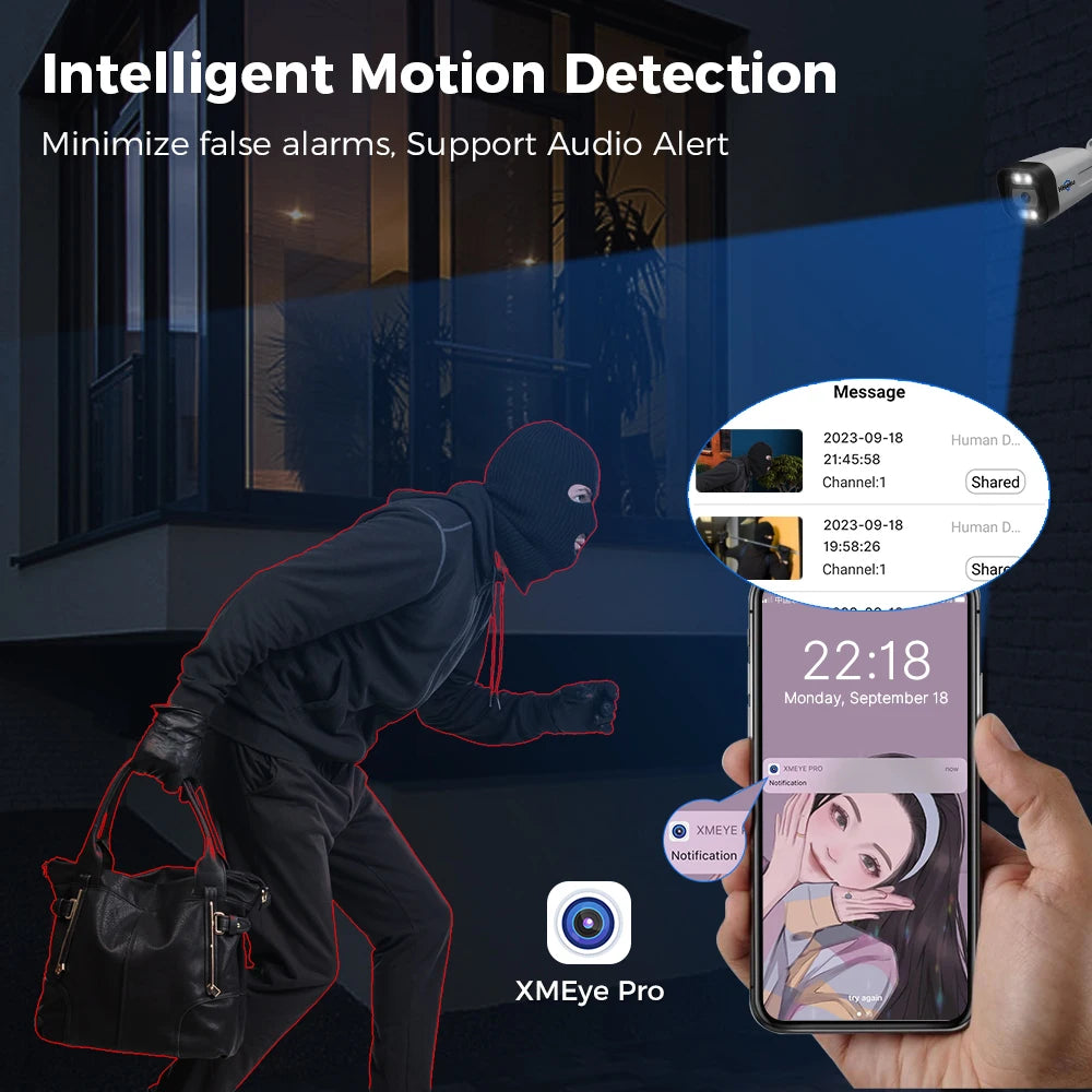 4K 8MP PoE IP Bullet Security Camera with Two-Way Audio
