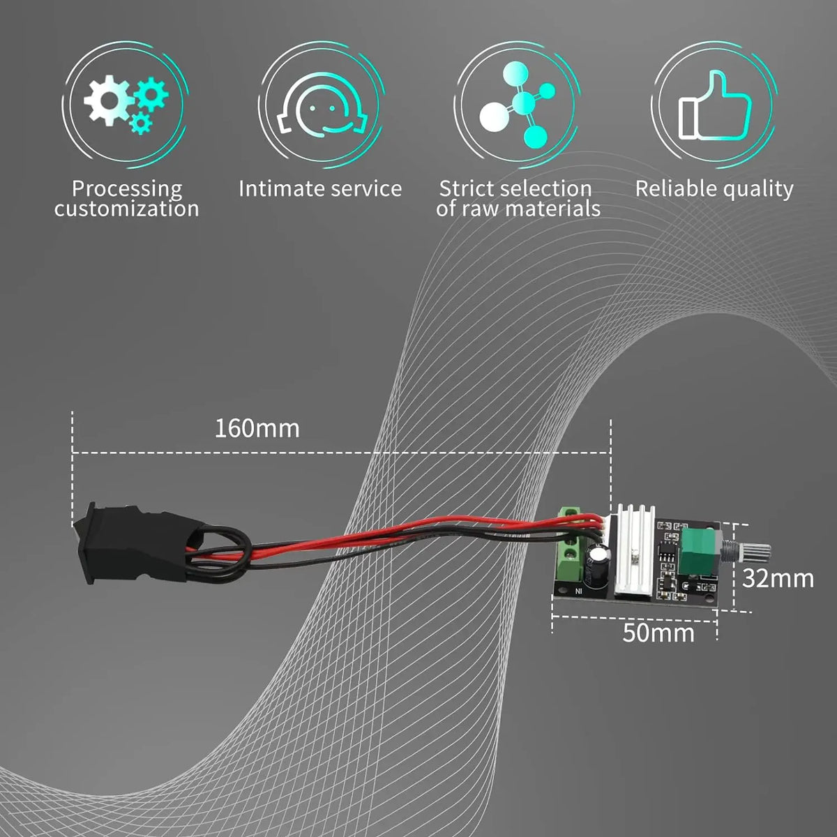 2 Pack 6V 12V 24V 28V 3A 80W 1203BB DC Motor Speed Controller PWM Speed Adjustable Reversible Motor Driver Switch Reversing