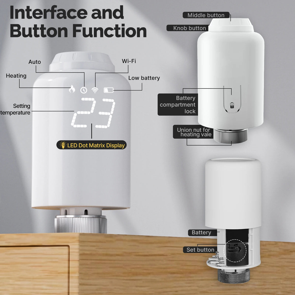 Tuya ZigBee3.0 Smart TRV Radiator Actuator Valve External Sensor Thermostat Temperature Controller Alexa Google Home