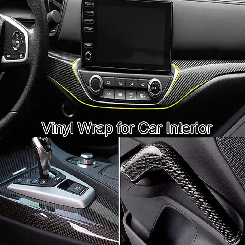 SEAMETAL Car Stickers Carbon Fiber Vinyl Wrap Roll Self Adhesive Film Twill Weave Vinyl Sheet Roll Wrap DIY Decals