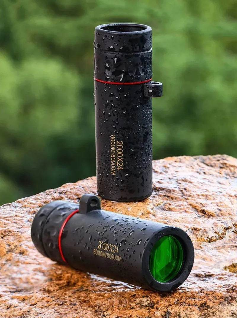Telescópio monocular 2000x24, portátil, telemóvel com suporte, atividades ao ar livre como acampamento, caça e observação de aves