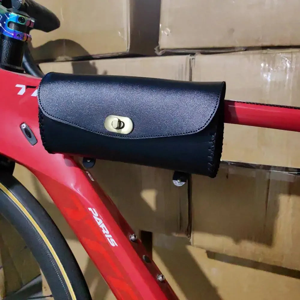 Retro-Style PU Bicycle Storage Pouch