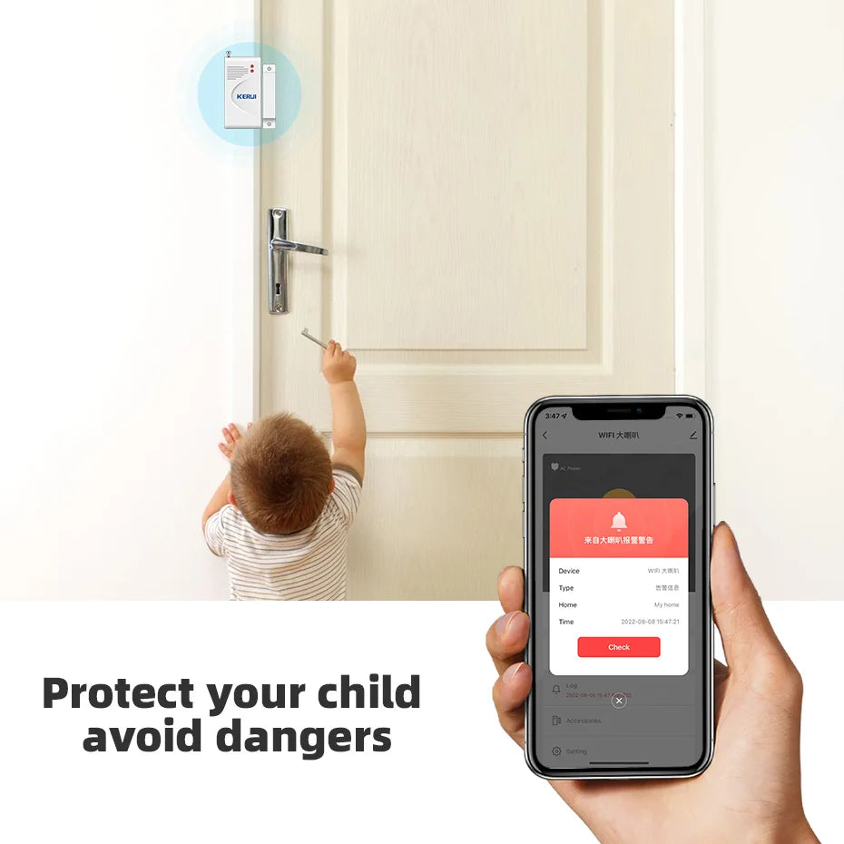 KERUI WIFI Siren Alarm System 110db Loudly Speaker Burglar Home Security Alarm Work With Tuya Smart Motion Sensor for House