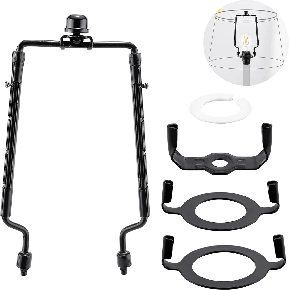 Adjustable Lamp Shade Harp Kit, 7-10 Inches
