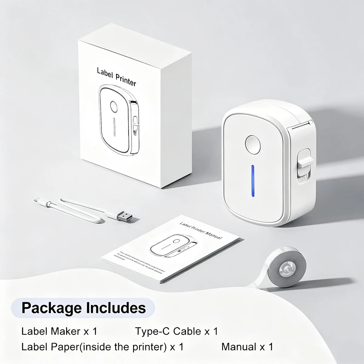 Prenosný mini tlačiareň štítkov Bluetooth bez atramentu samolepiace termálne štítky tlačiareň etikietka mini tlačiar