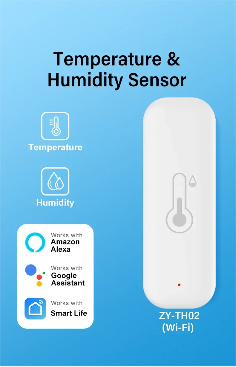 Tuya WiFi Temperature and Humidity Sensor For Smart Home Thermometer Hygrometer APP Remote Control Work with Yandex Alexa