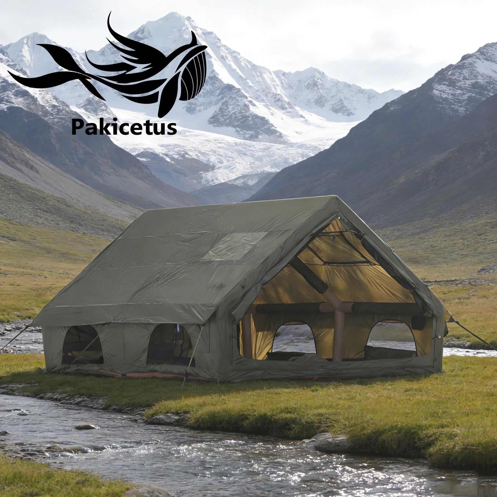 Inflatable Camping Tent for 4-8 Persons with Carry Bag