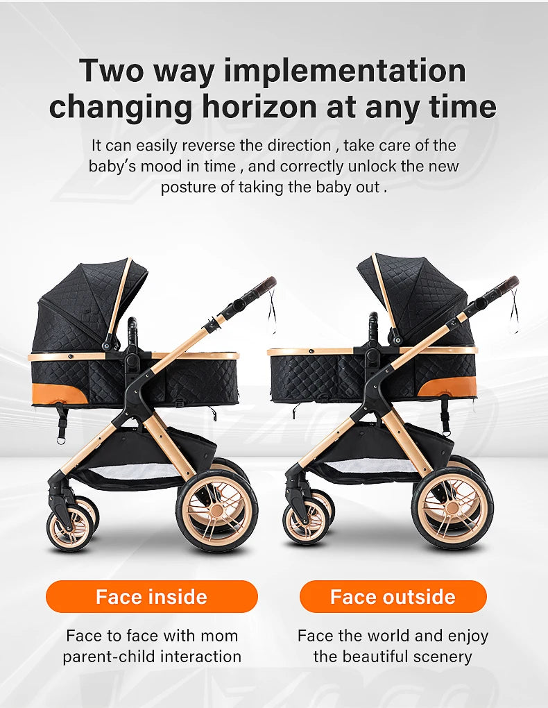 3‑in‑1 Luxury Baby Stroller Travel System