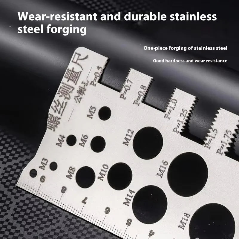 Screw Thread Pitch and Diameter Gauge
