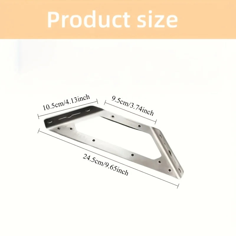 4 Extra-Large Stainless Steel Corner Brackets for Furniture