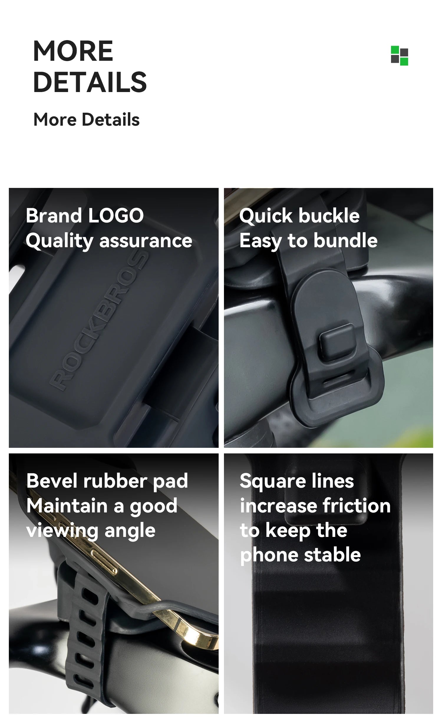 Bicycle Phone Mount Silicone Quick Release Handlebar Holder