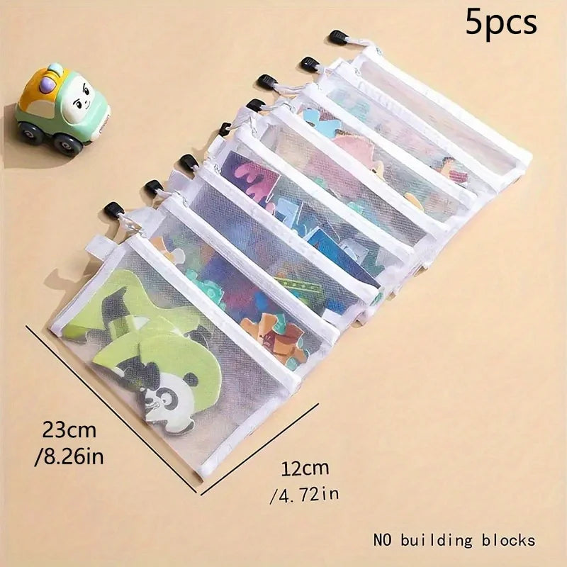 Su Geçirmez File Fermuarlı Çanta Seti (5 adet)