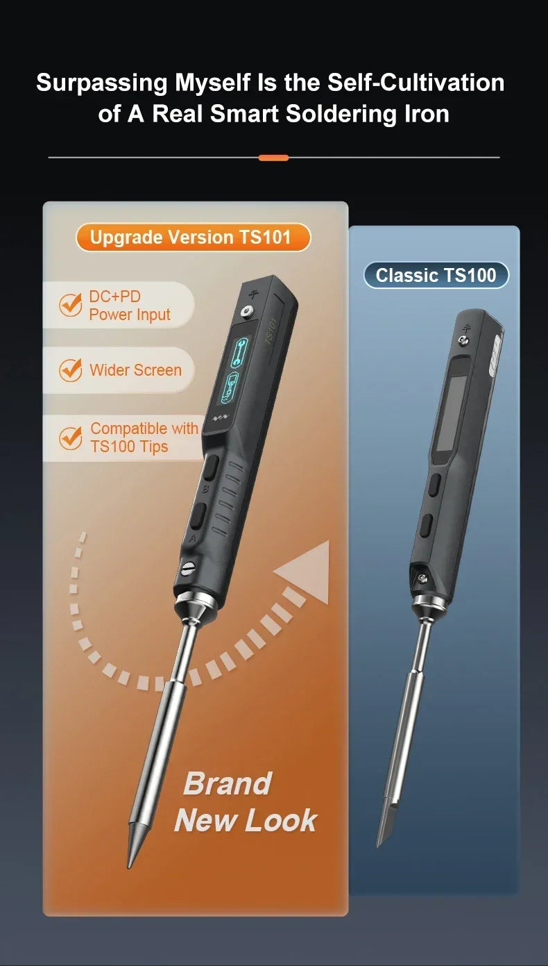 TS101 Digital Soldering Iron - Tip Options