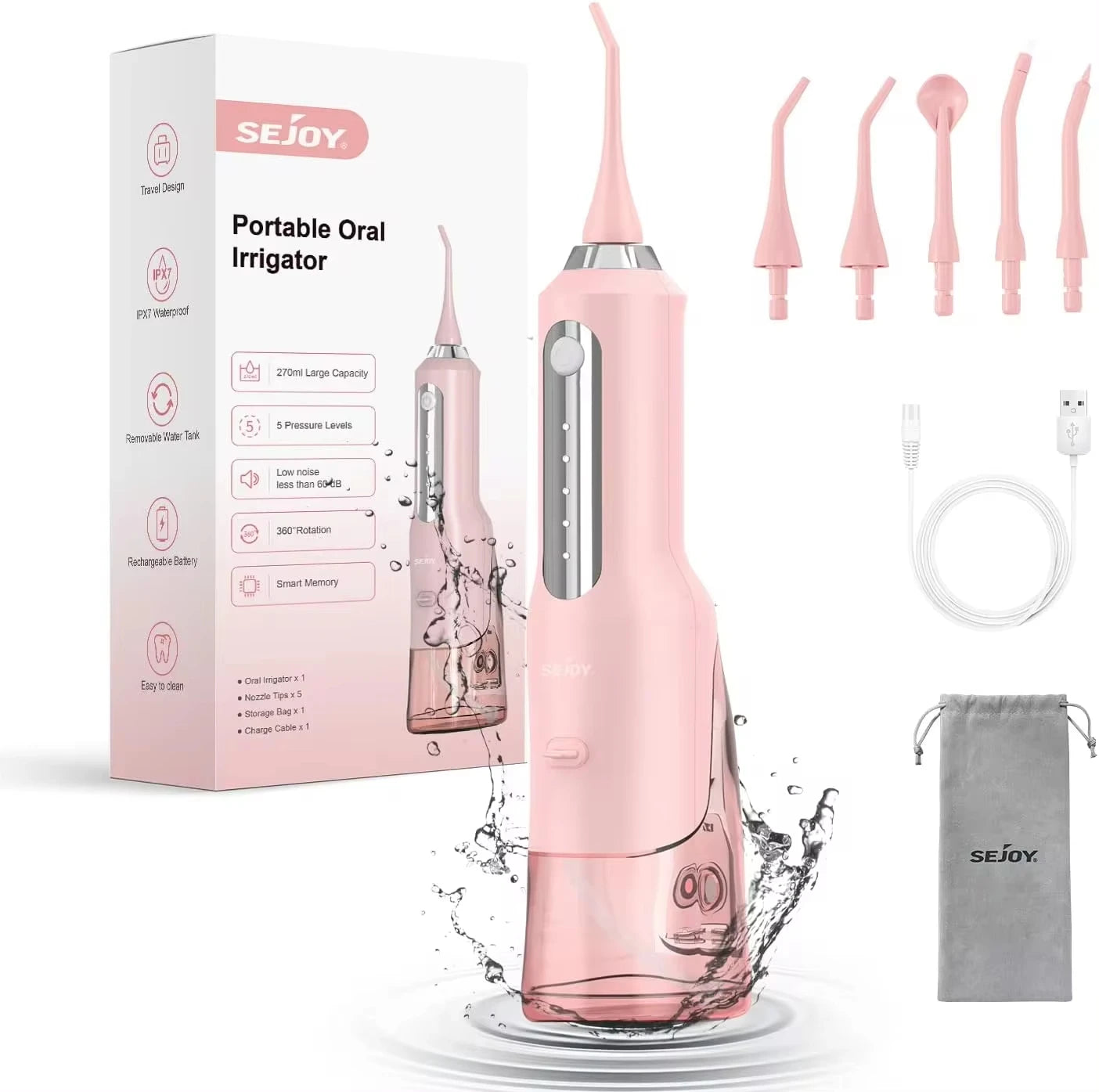 Cordless Electric Water Flosser for Powerful Everyday Oral Care