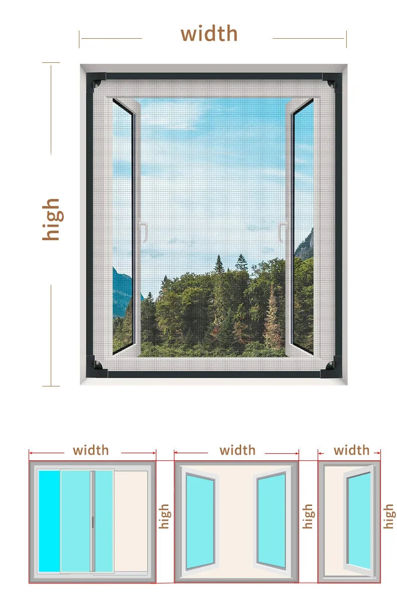 Removable Magnetic Window Insect Screen Kit