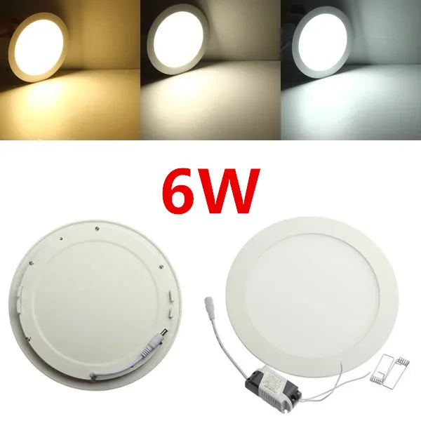 Recessed LED Ceiling Panel Light, 3–25W, White Light Options
