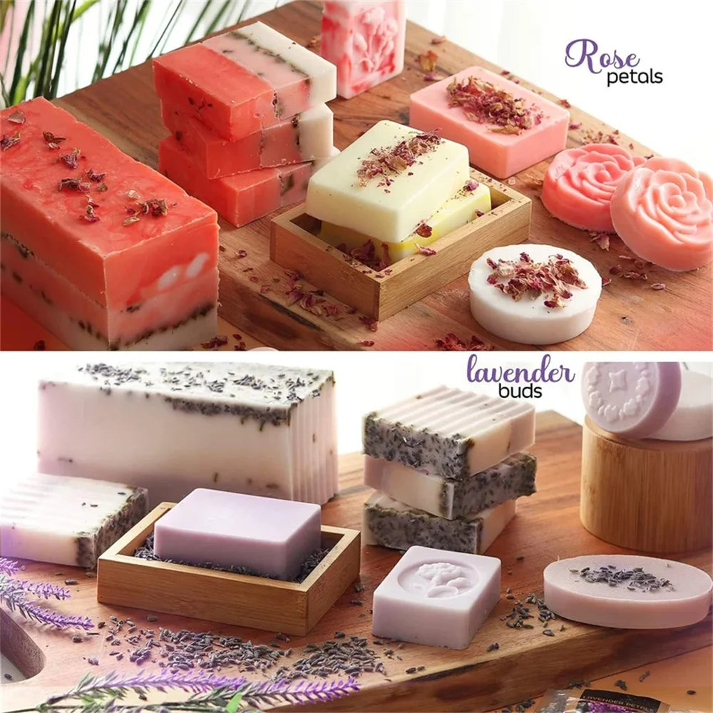 Kit de Fabrico de Sabão Artesanal DIY Corte de Bamboo e Caixa Interior com Molde de Silicone Fio de Aço Inoxidável Cortador Reto e Cortador Ondulado
