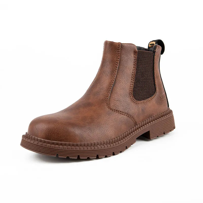 Men Lerther Work Boots Indestructible Safety Shoes Men Steel Toe Puncture-Proof Work Sneakers Male Work Shoes