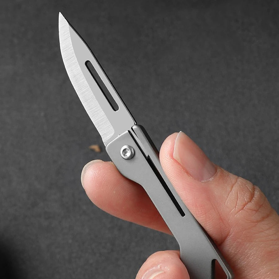 Titanium Alloy Utility Knife Mini Folding Pocket Tool