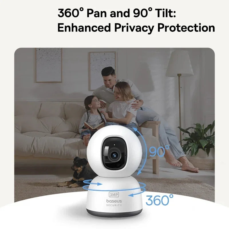 Baseus 3MP 2K Pan & Tilt Home Security Camera