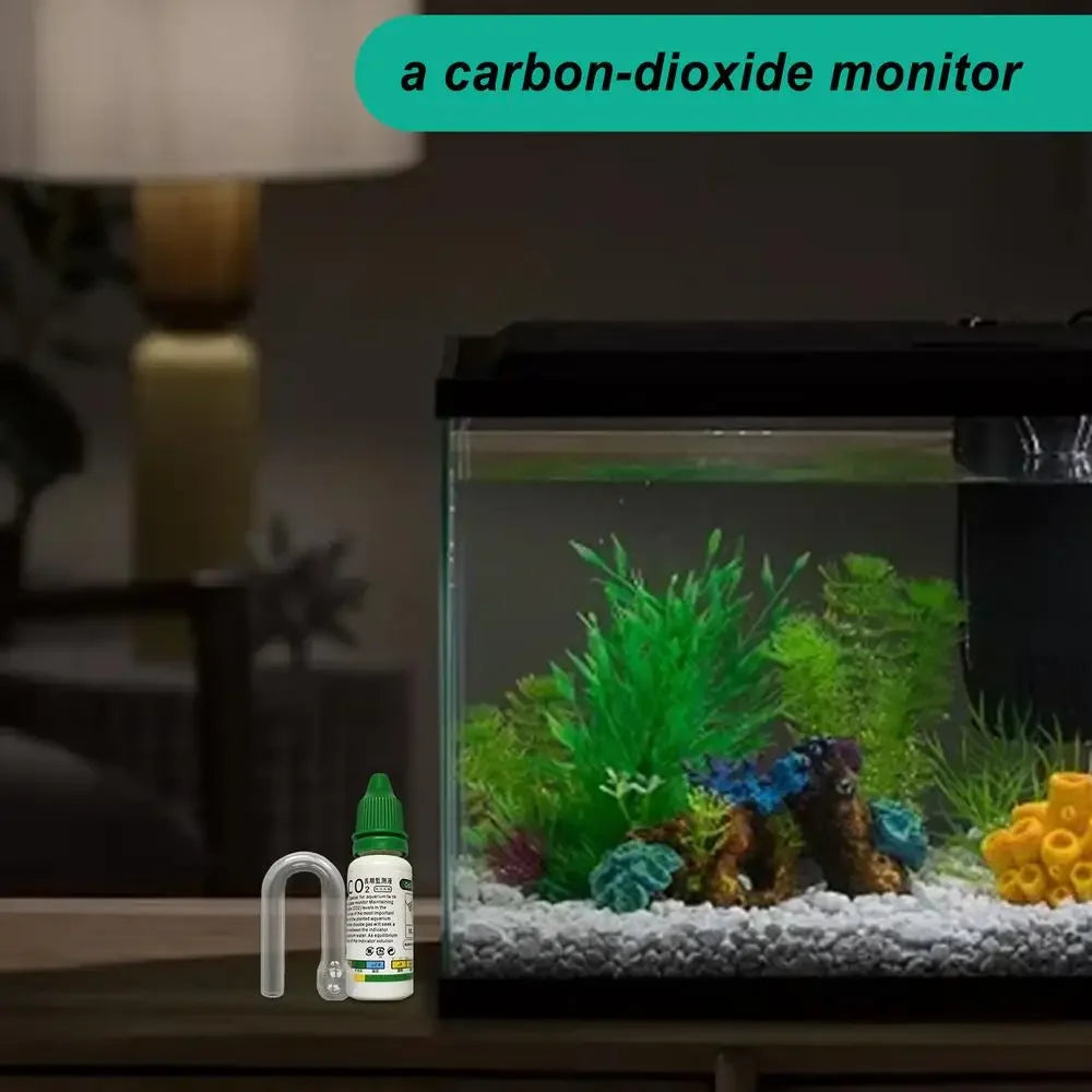 Aquarium CO2 Indicator Solution 15ml Fish Tank Long-Term Monitor CO2 Test PH Liquid ForAquatic Plants (Used with Drop Checker)