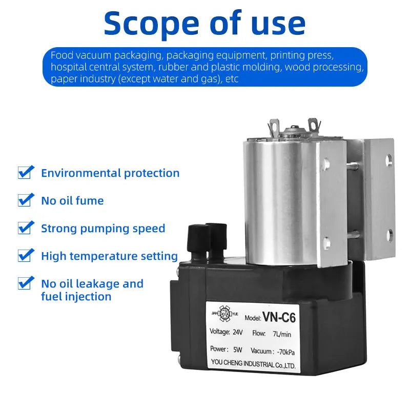 VN-C6 Mini Vacuum Pump - 12 or 24 V