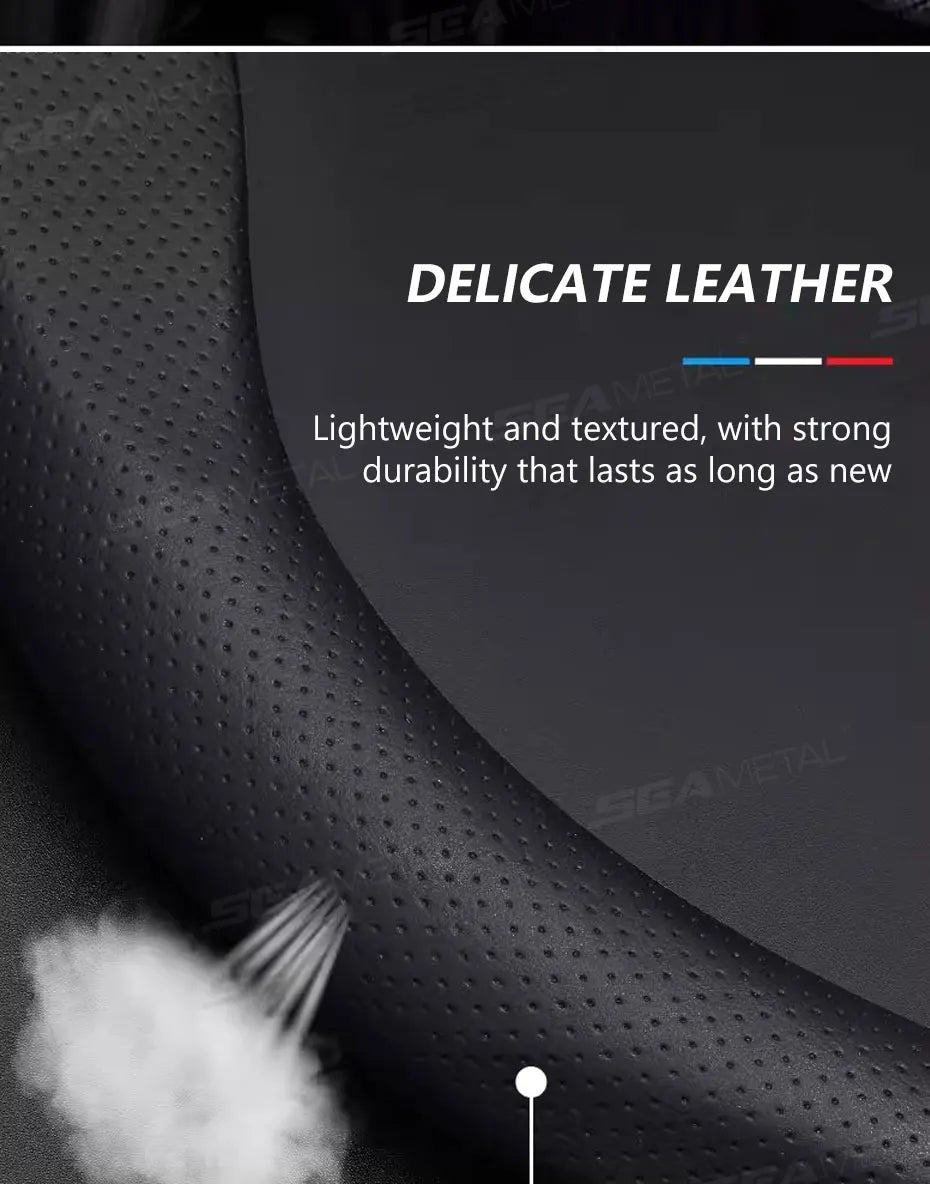 SEAMETAL Heavy-Duty Car Steering Wheel Cover Universal Steer Wheel Protector for 37-39cm Breathable Anti-Slip Protection Cover